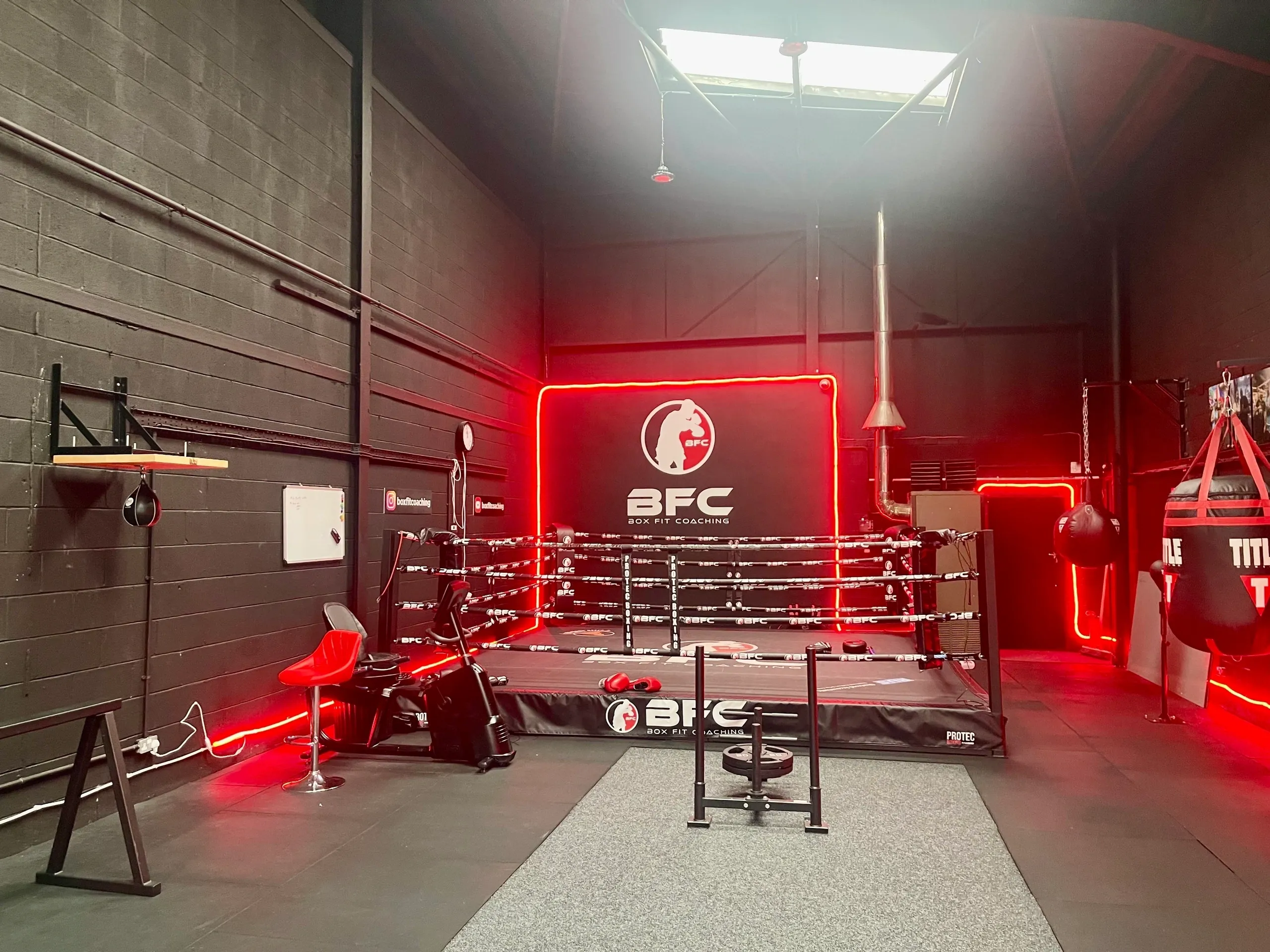 Members training inside Box Fit Coaching gym